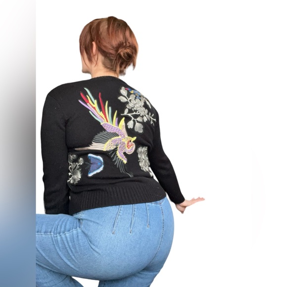 Intricate Embroidered Bird & Flower Sweater - Picture 7 of 13